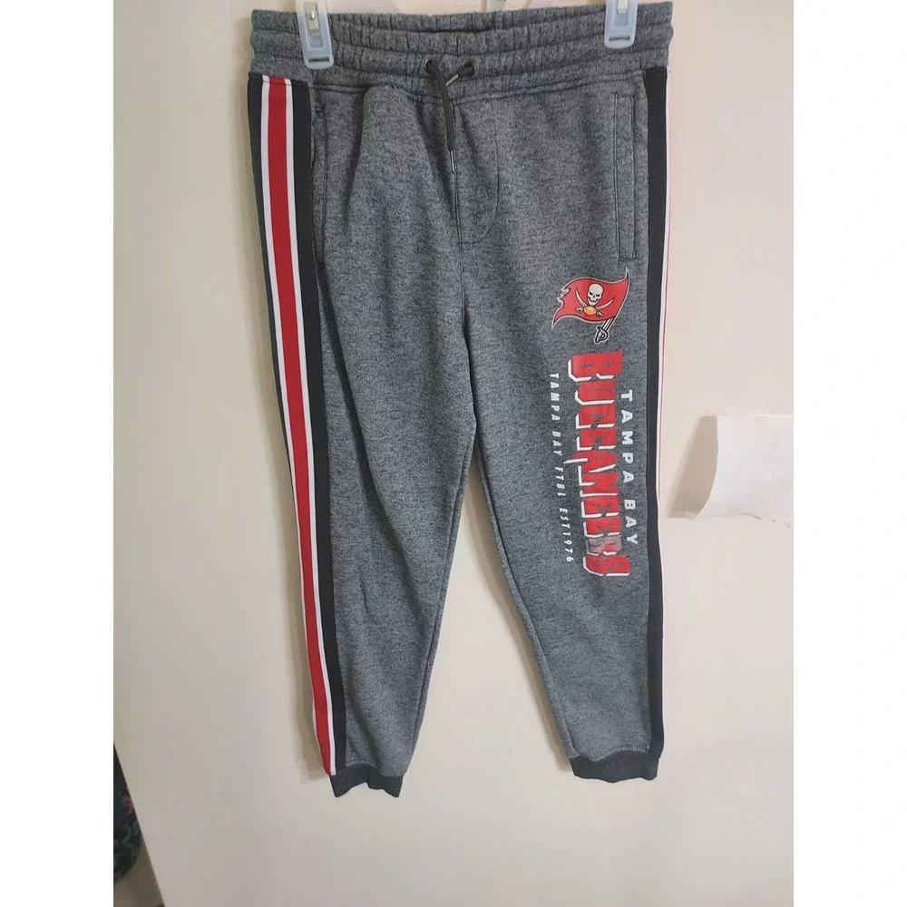 NFL Team Apparel Tampa‎ Bay Buccaneers Joggers Kids XL Gray Fleece Sweatpants